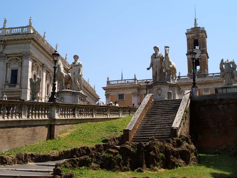 Глазами очевидцев: вечный город. РИМ, капитолийская лестница со статуями Кастора и Поллукса